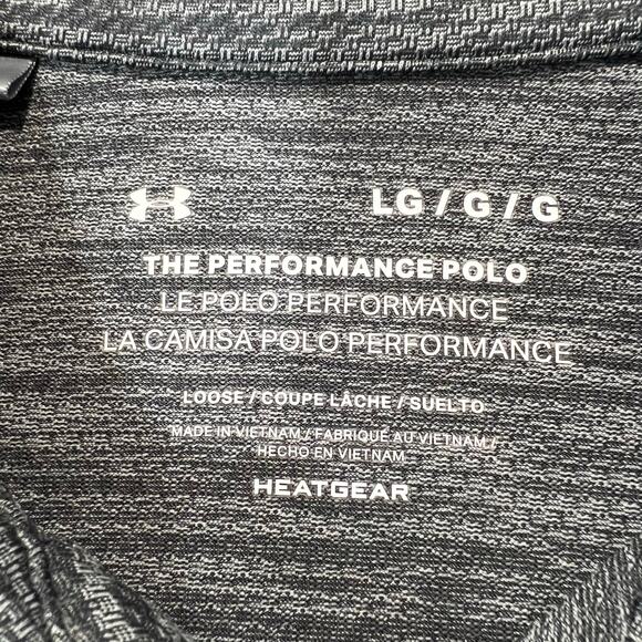 Under Armour Polo Shirt Mens L The Performance Polo Heatgear Dark Gray Golf - Picture 4 of 7